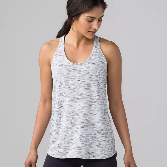 lululemon athletica Tops - Lululemon Essential Tank Top sz 2 Tiger Space Dye White/Black